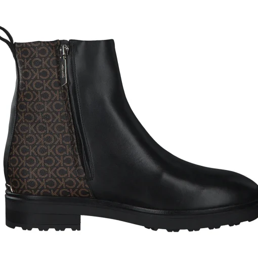 Calvin Klein HW0HW01313, Chelsea Boots, Damen, Schwarz /Brown Mono