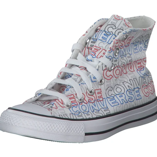 Converse CTAS HI, Sneakers High, Weiß (Weiß/Rot/Blau)