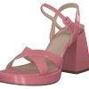La Strada 2201027, Plateau-Sandaletten, Damen, coral wrinkle patent