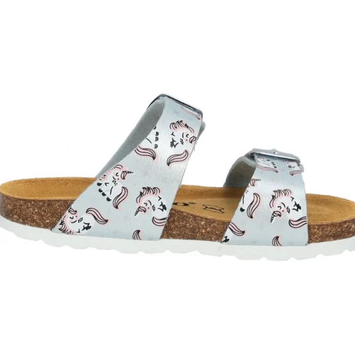Palado Kids Samos G Print, Pantoletten, Kinder, Hellblau Metallic Unicorn