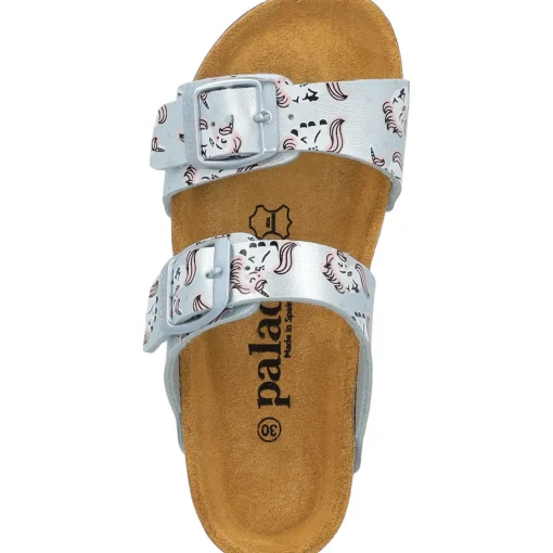 Palado Kids Samos G Print, Pantoletten, Kinder, Hellblau Metallic Unicorn