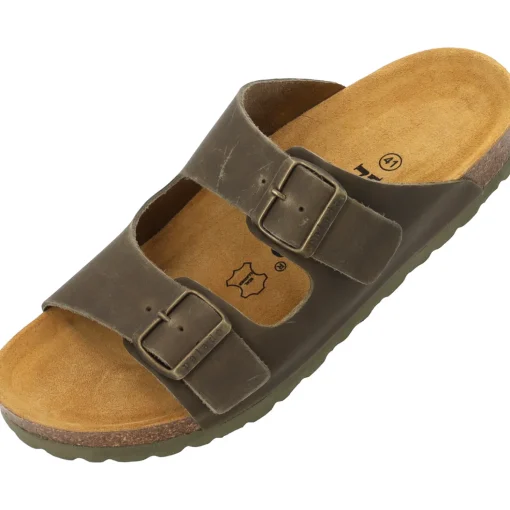 Palado Korfu Oiled Premium Leather Herren, Pantoletten, Herren, Khaki