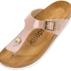 Palado Kos Lack, Zehentrenner, Damen, Rosa/Gold