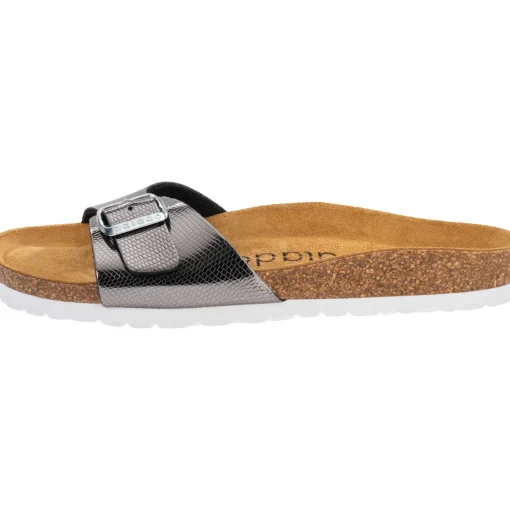 Palado Malta Coralino, Pantoletten, Damen, Metallic Snake Anthrazit