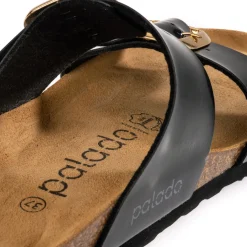 Palado Samos GS, Pantoletten, Damen, Schwarz Lack