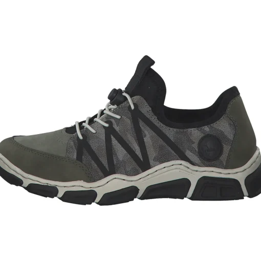 Rieker L0657, Schnürschuhe, liane/schilf/negro/stein-camo/
