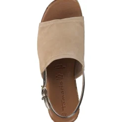 Tamaris 28393-42, Plateau-Sandaletten, Damen, Beige