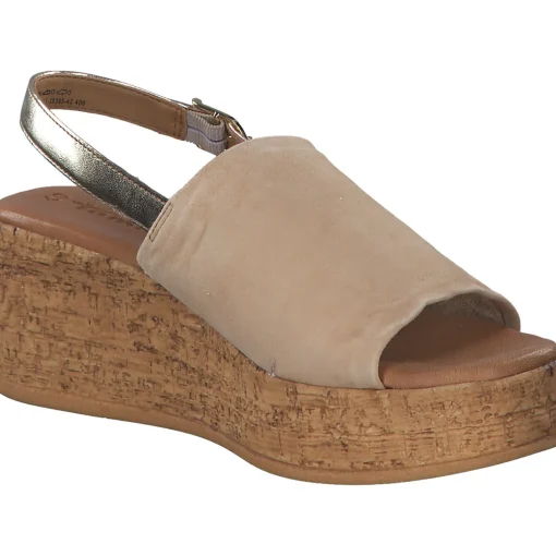 Tamaris 28393-42, Plateau-Sandaletten, Damen, Beige